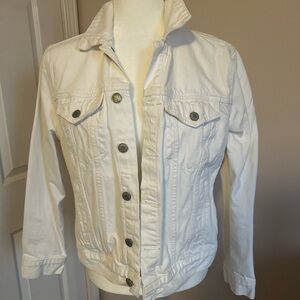 Lucky Brand White Denim Jacket with Button Front
